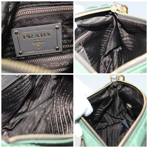 PRADA Shoulder Bag Nylon Khaki Gold Auth 138636 - Picture 15 of 16
